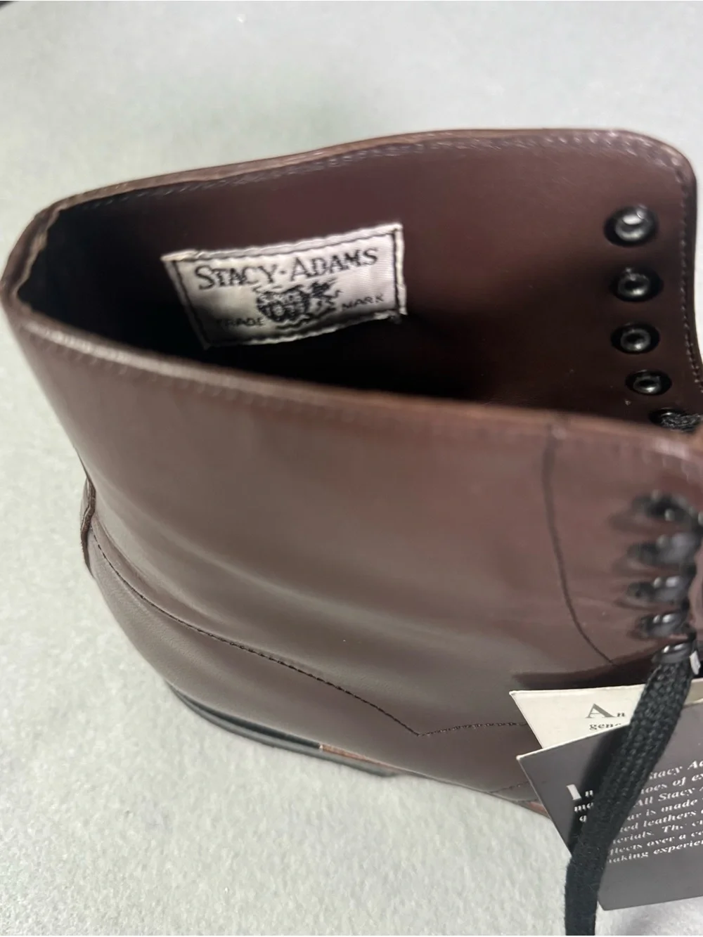 Stacy Adams Madison Men's Boots 9D Brown Kidskin Leather Cap Toe 00015-02 NWOB